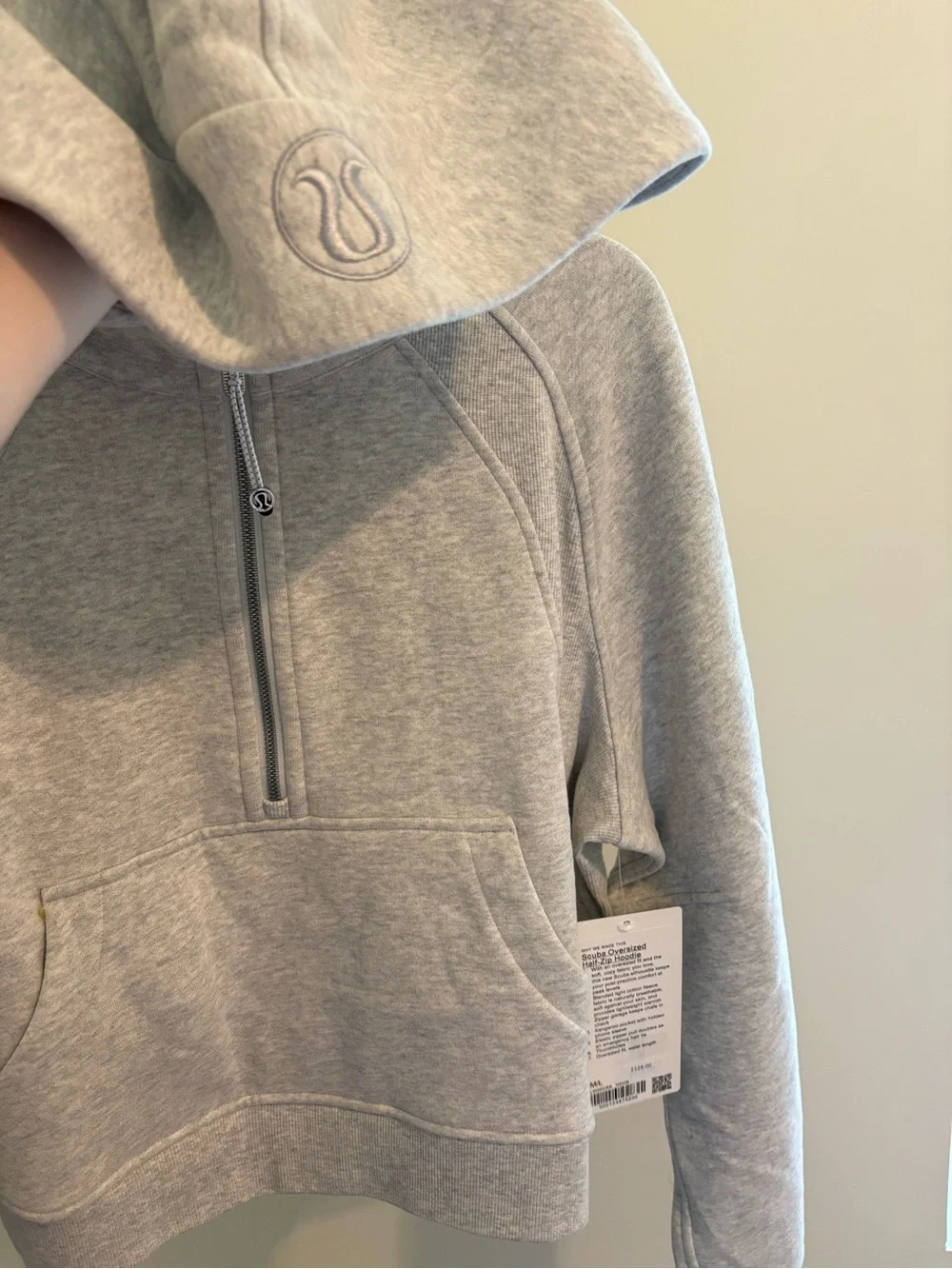 lululemon athletica Light Gray Half-Zip Hoodie Pullover